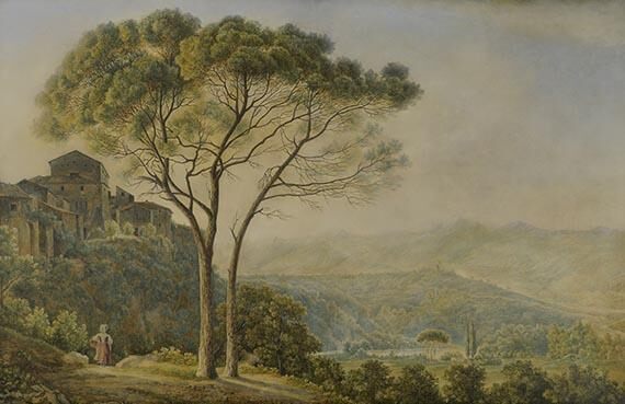 Berglandschaft mit Pinien