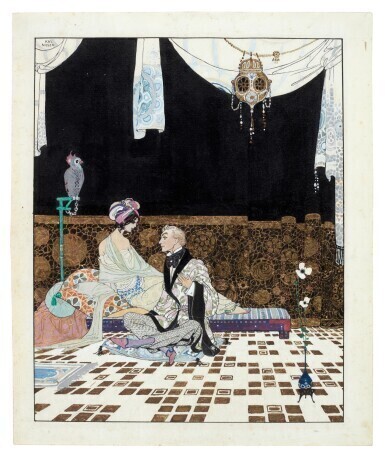 The Flying Trunk, ink and watercolour drawing, c.1911