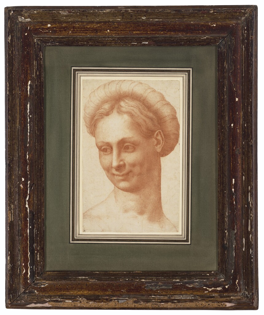 Head of a young woman wearing a ghirlanda