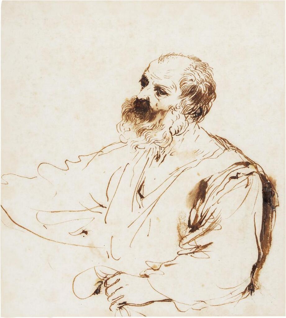 Study of a bearded man, his arm outstretched