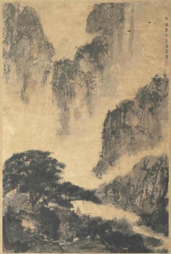 Fu Baoshi, Luohan in Landscape