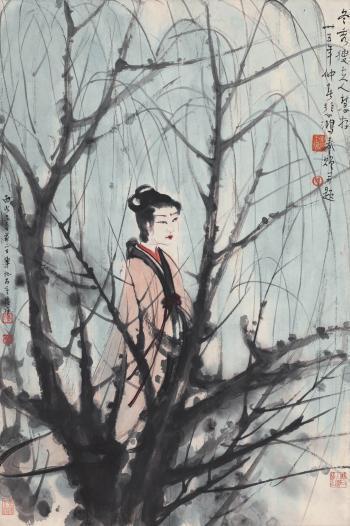 Fu Baoshi, Beauty Under Willow Tree