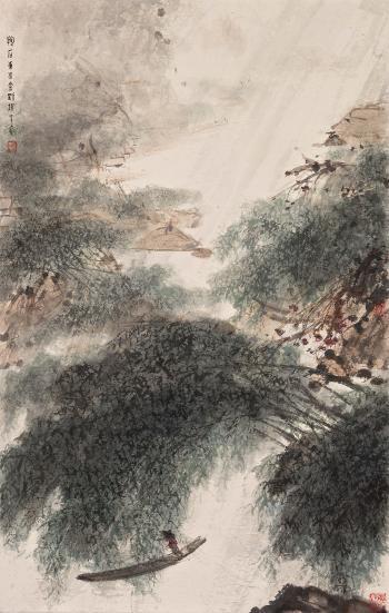 Fu Baoshi, Boating Under The Willows
