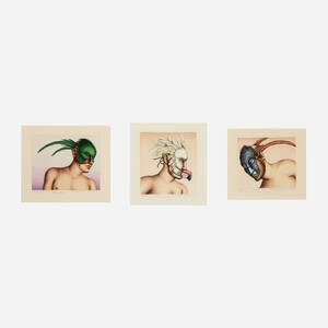 The Birds of Heaven: Resplendent Quetzal, Greater Flamingo, Paradise Flycatcher (triptych)