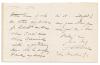 1823-1862, Autograph Letter Signed