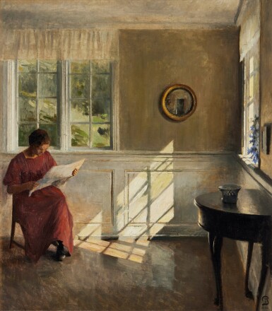 Interiør med læsende dame (Interior with Woman Reading)