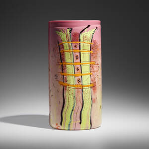Peach Cylinder with Indian Blanket Drawing