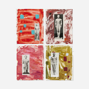 Red and Green Standing Greeks (quadriptych)