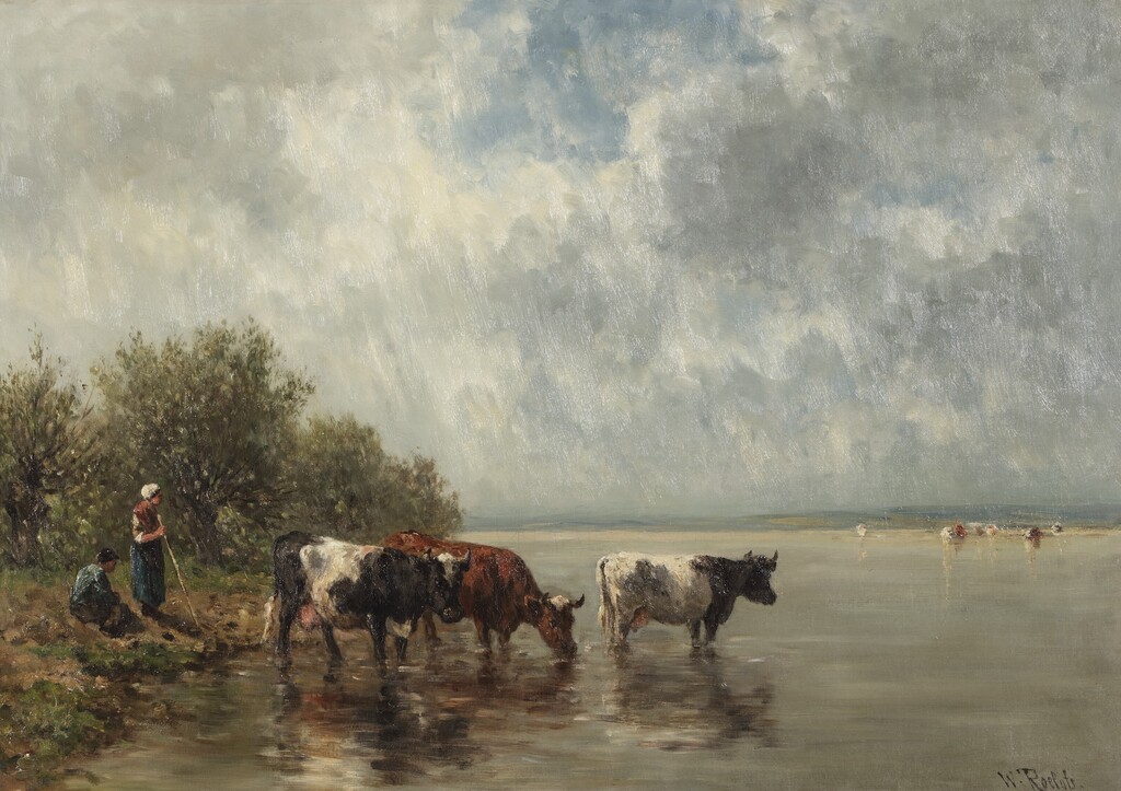 Aan den IJssel de naderende bui; on the river IJssel