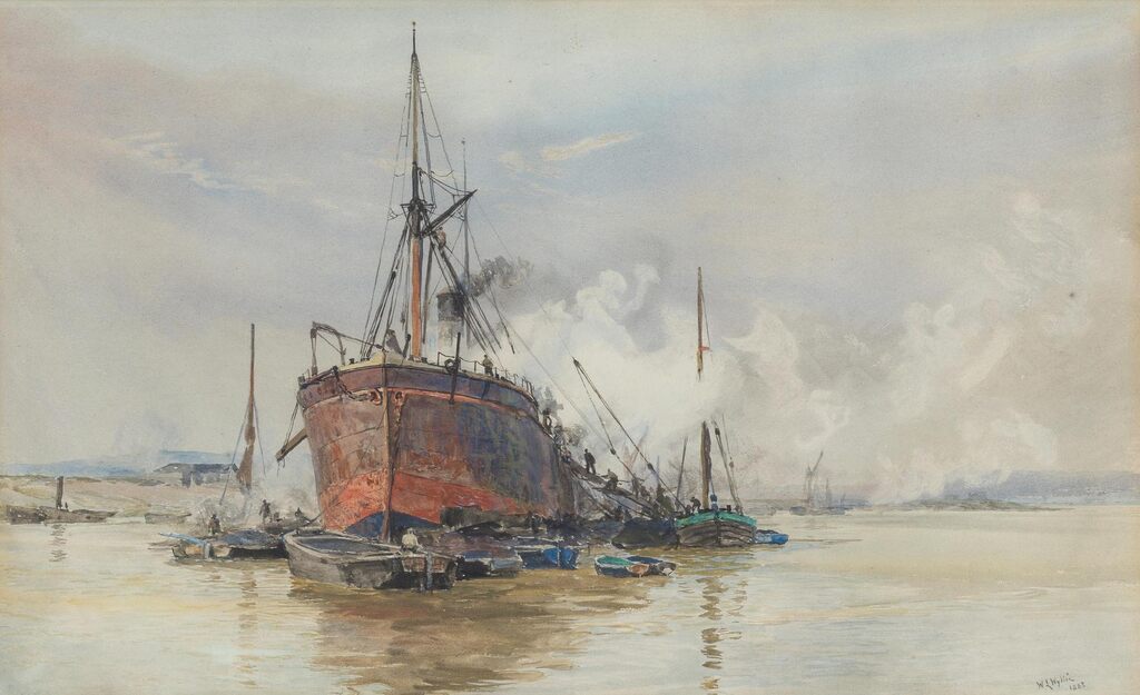 Loading a steamship