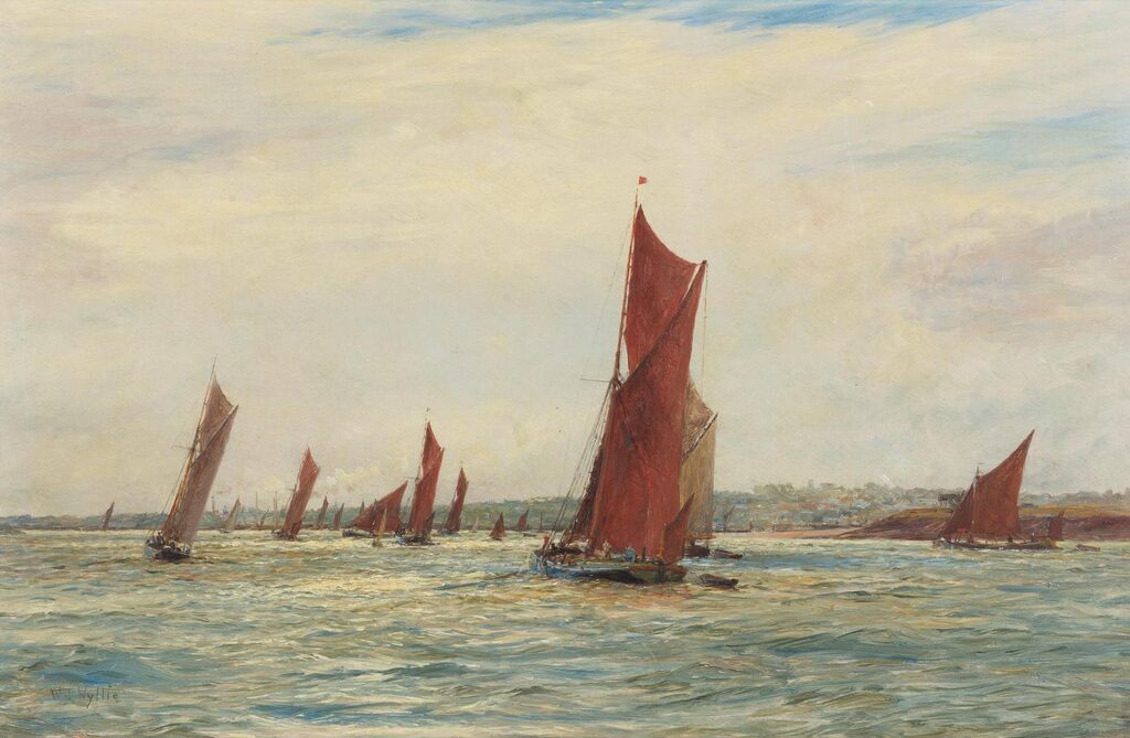 Barges on an estuary