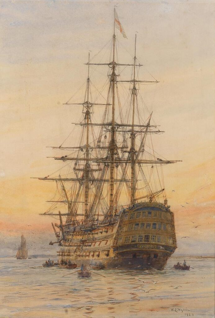 HMS Victory at sunset