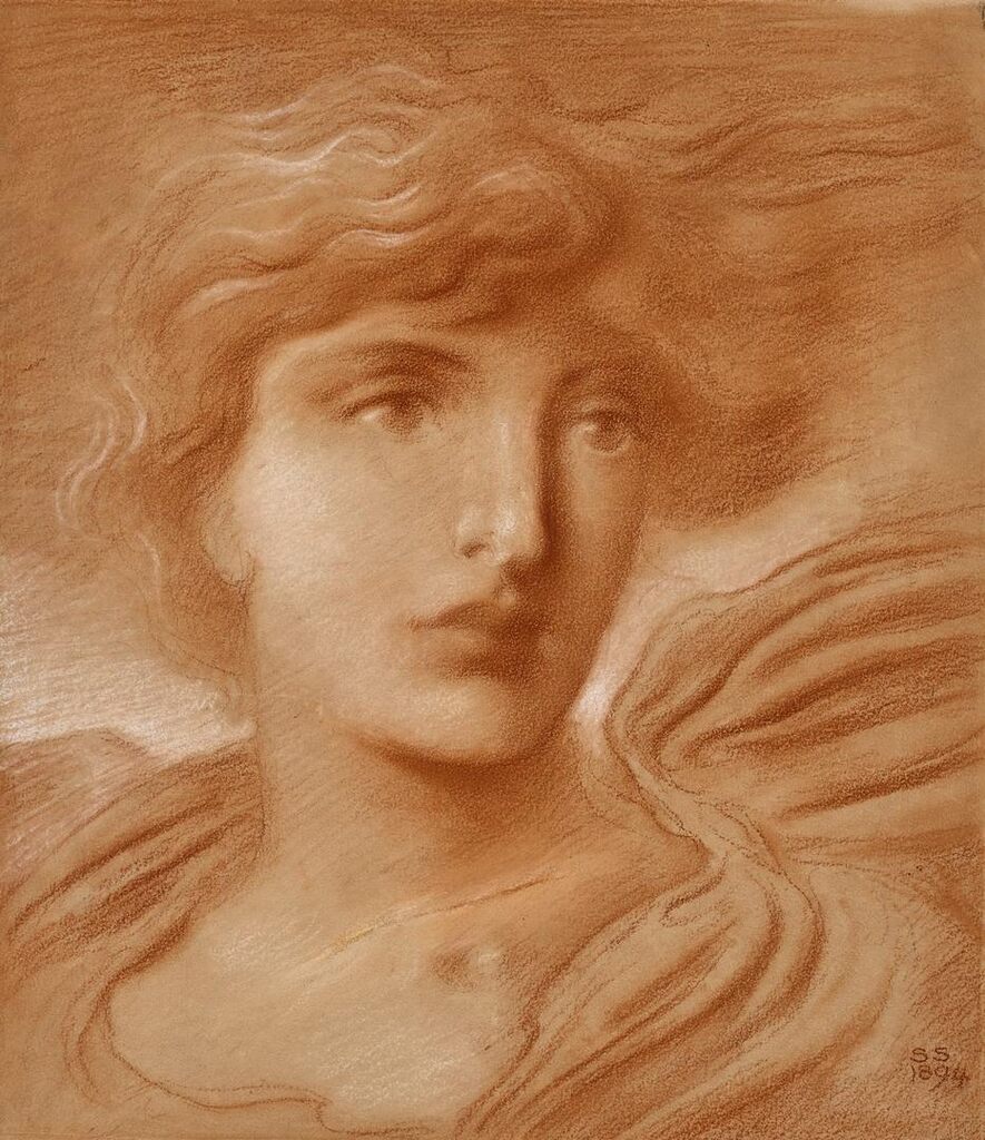 Study of a female figure, bust-length