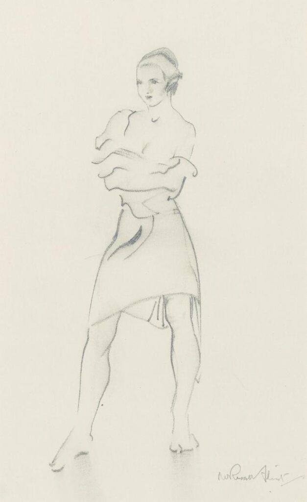 Study of a woman in a cloche hat