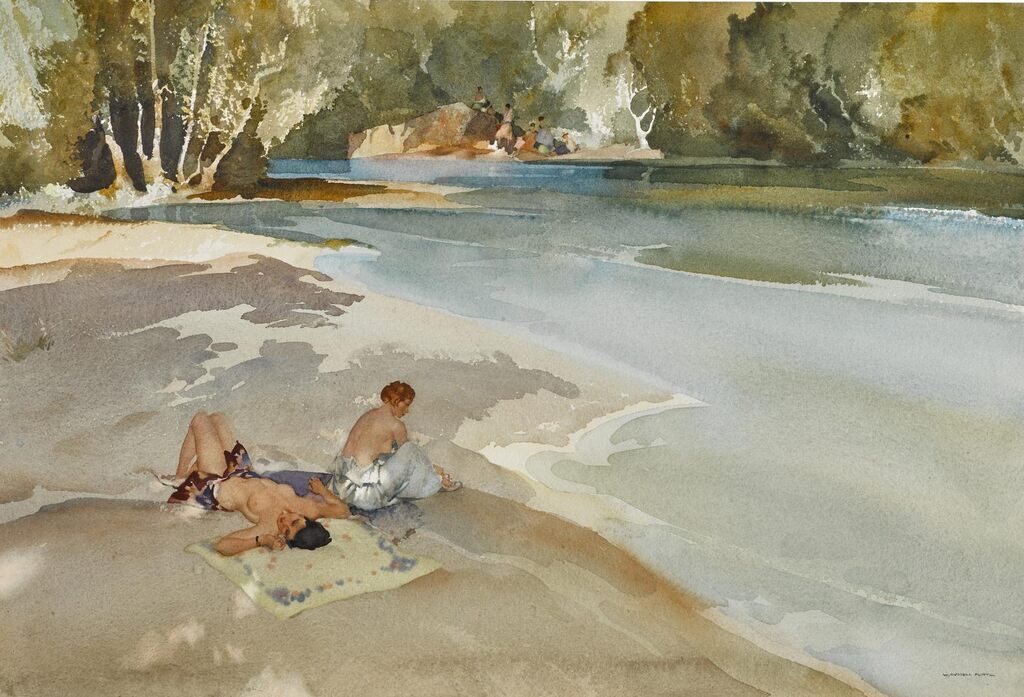 Evening on the River Gurdon, Languedoc; Veronica (a pair)