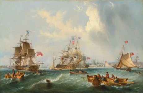 Men-of-war and other shipping off Portsmouth harbour