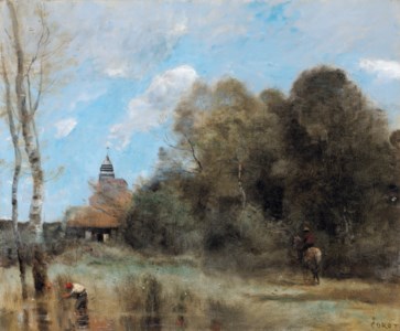 Jean-Baptiste-Camille Corot, Saint-Nicolas-Lez-Arras. Le Clocher et un Groupe d'Arbres
