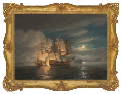 The French '74 Hercule surrendering to H.M.S. Mars off Brest, 21st. April 1798