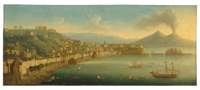 Naples with the Riviera di Chiaia from the strada di Posillipo, with Vesuvius beyond