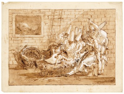 Giovanni Domenico Tiepolo, The birth of Punchinello’s father
