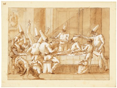 Giovanni Domenico Tiepolo, Punchinellos feasting