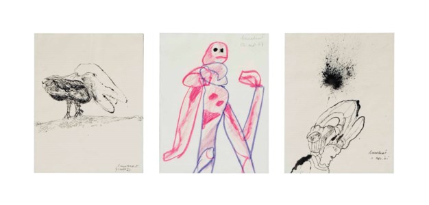Untitled (bird head); together with Untitled (figure) and Untitled (man)