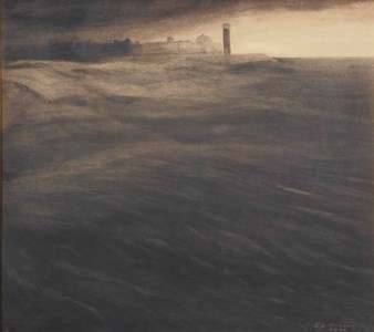 The old light house at dusk