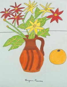 Jug of Flowers with Orange