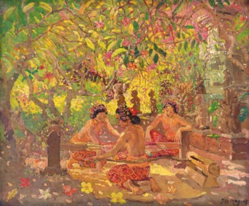 Adrien-Jean Le Mayeur, Balinese Girls Weaving