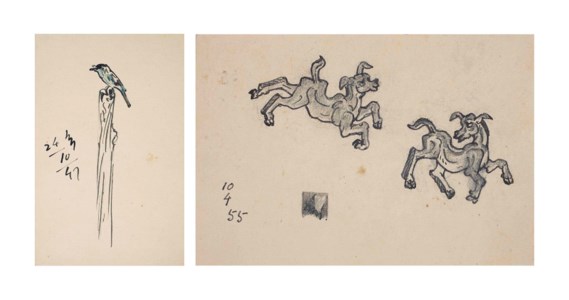 Untitled (Bird); Untitled (Puppies)