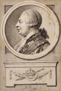 Portrait of King George III of England, in profile to the left, in a cartouche