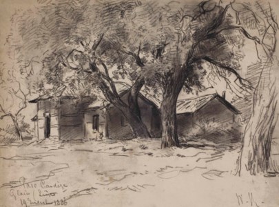 View of a park at Glain, near Liège