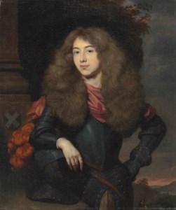 Portrait of Joseph Hoeufft, Heer van Lunenburg (1657-1700), half-length, in armour, his right arm resting on a helmet