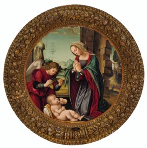Lorenzo di Credi, The Madonna and an angel adoring the Christ Child
