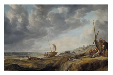The beach at Scheveningen with fishermen