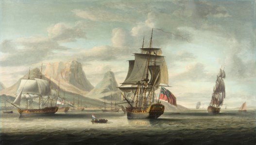 The "Southampton" with British and Dutch ships in Table Bay, Cape of Good Hope