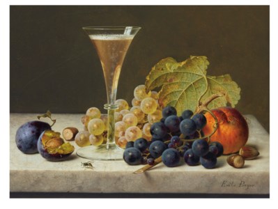 Still Life with Fruit and a Glass of Champagne