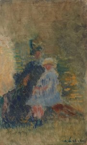 La Mère et l'enfant sur un banc