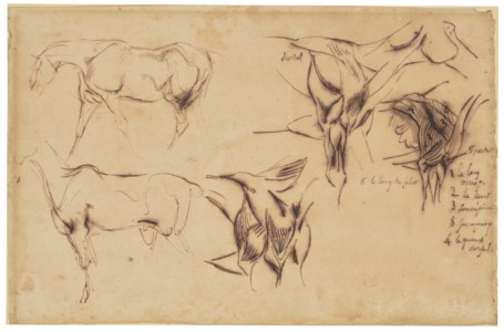 Five Studies of Horses, three é corché