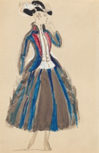 Robe pour Poiret, bleu, blanc et rouge
