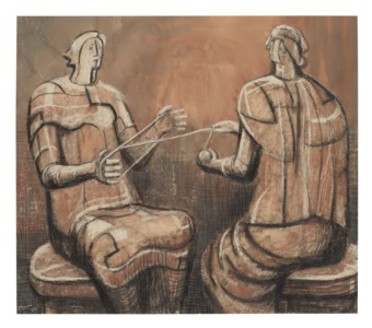 Women Winding Wool