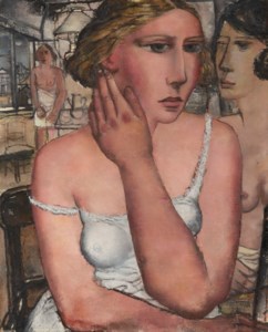 Femme au corsage rose