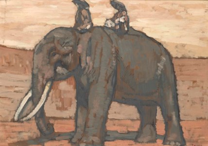 ÉLÉPHANT ET CORNACKS, PROBABLEMENT VERS 1950
