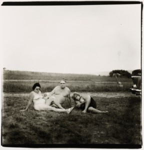 A family one evening in a nudist camp, Pa., 1965