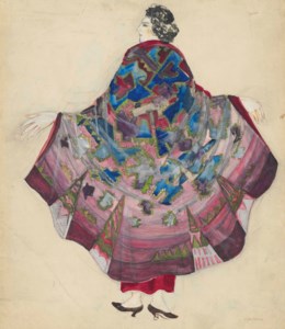 Fashion design for an evening dress: Pansy