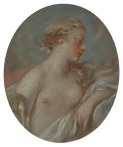 A female nude, half-length