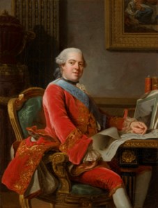 Portrait of Abel-François Poisson (1727-1781), Marquis de Marigny, three-quarter-length, in a red suit