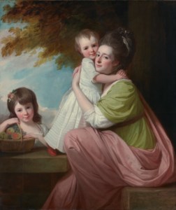 Portrait of Dorothy Stables (1753-1832), seated, with her two daughters, Harriet (1774-1827) and Maria (1775-1821), in a wooded landscape