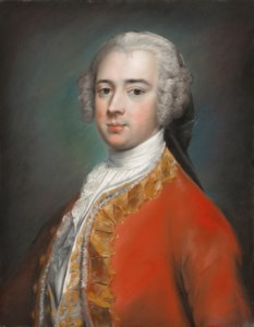 Portrait of Lord Southwell, half-length in a red coat with gold brocade fringe ; and Portrait of Lady Southwell, half-length in a pink and white dress decorated with pearls and edged with ermine