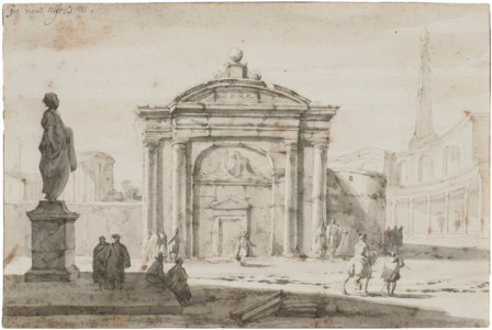 Square with Roman buildings